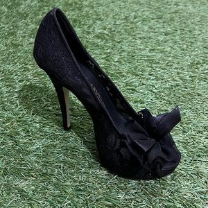 Black lace heels